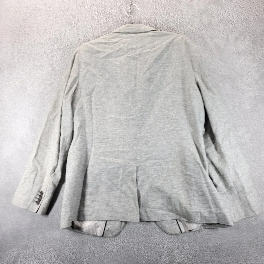 Banana Republic Blazer Mens 46R Gray Linen Cotton Tailored Fit Sport Coat Jacket